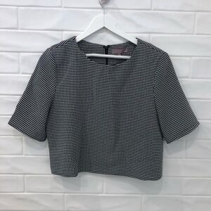 HARPER houndstooth crop top